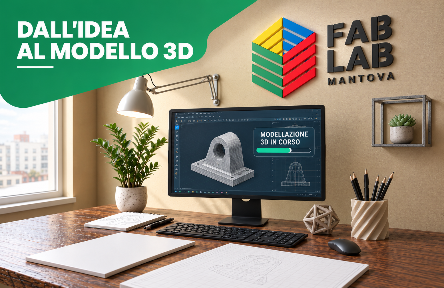 Corso autunno 2026 modellazione 3D fab lab Mantova