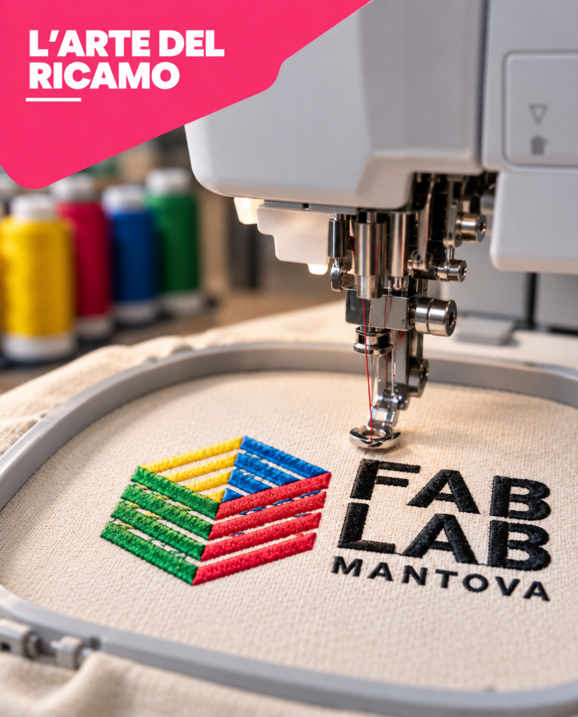 Corso autunno 2026 ricamo ricamatrice 3D fab lab Mantova